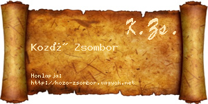 Kozó Zsombor névjegykártya